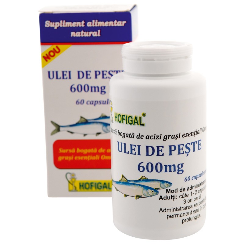 Ulei de peste 600 mg, 60 capsule, Hofigal