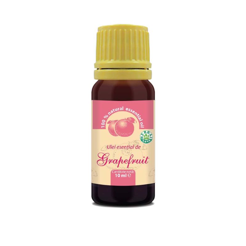 Ulei esential de grapefruit 100% pur, 10 ml, Herbavit