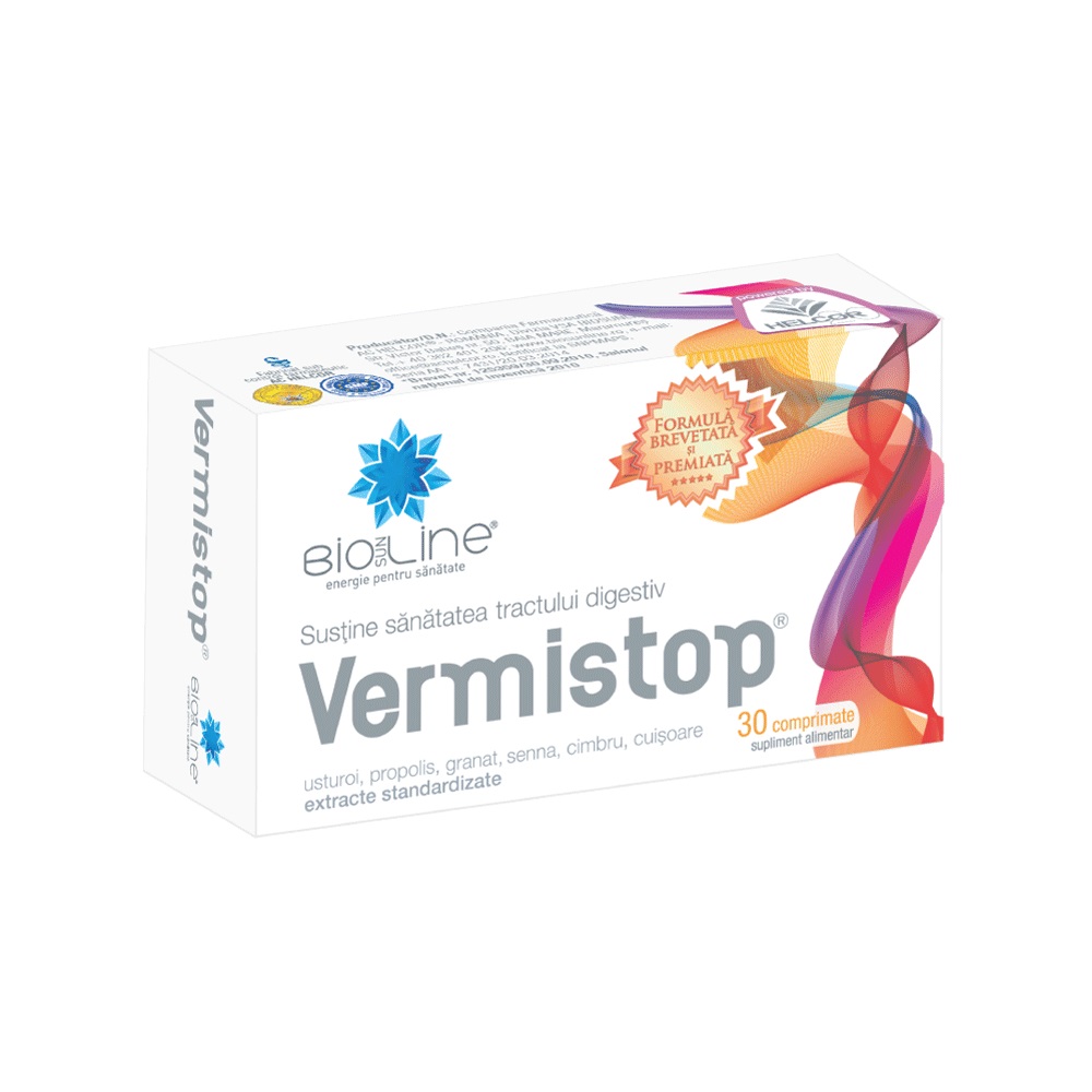 Vermistop, 30 comprimate, Helcor