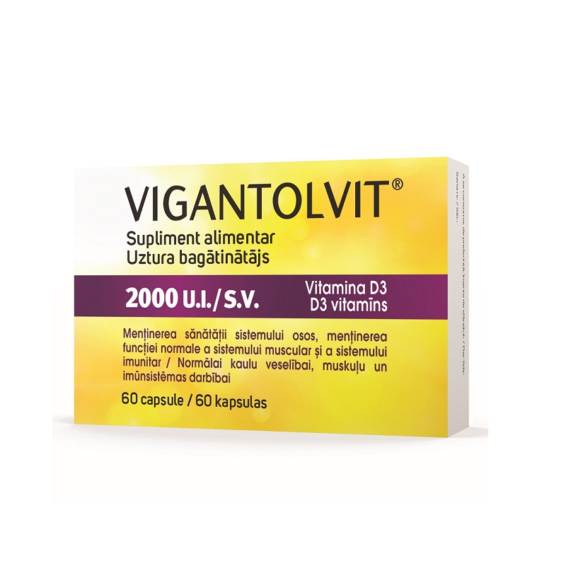 Vigantolvit 2000 U.I./S.V. Vitamina D3, 60 capsule, Catalent