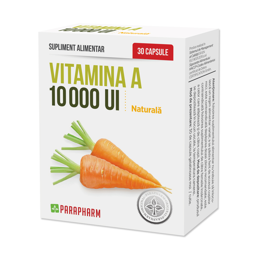 Vitamina A 10000 UI, 30 capsule, Parapharm 