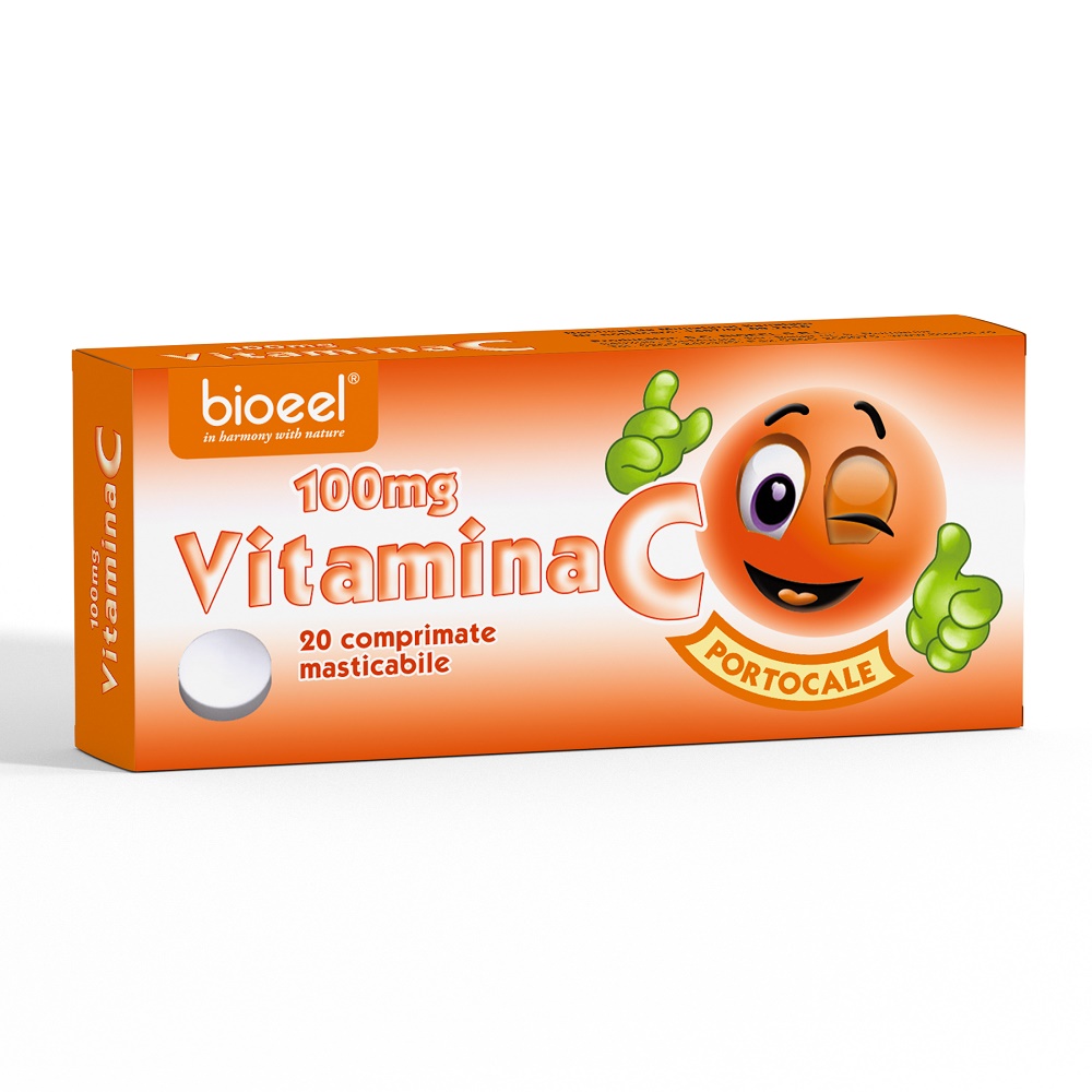 Vitamina C 100mg - Portocale, 20 comprimate, Bioeel