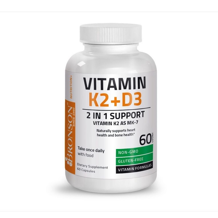 Vitamina K2 90 mcg + Vitamina D3 5000 IU, 60 capsule, Bronson Laboratories