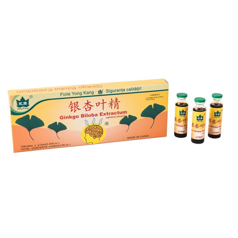 Ginkgo Biloba, 10 fiole, Yongkang International China