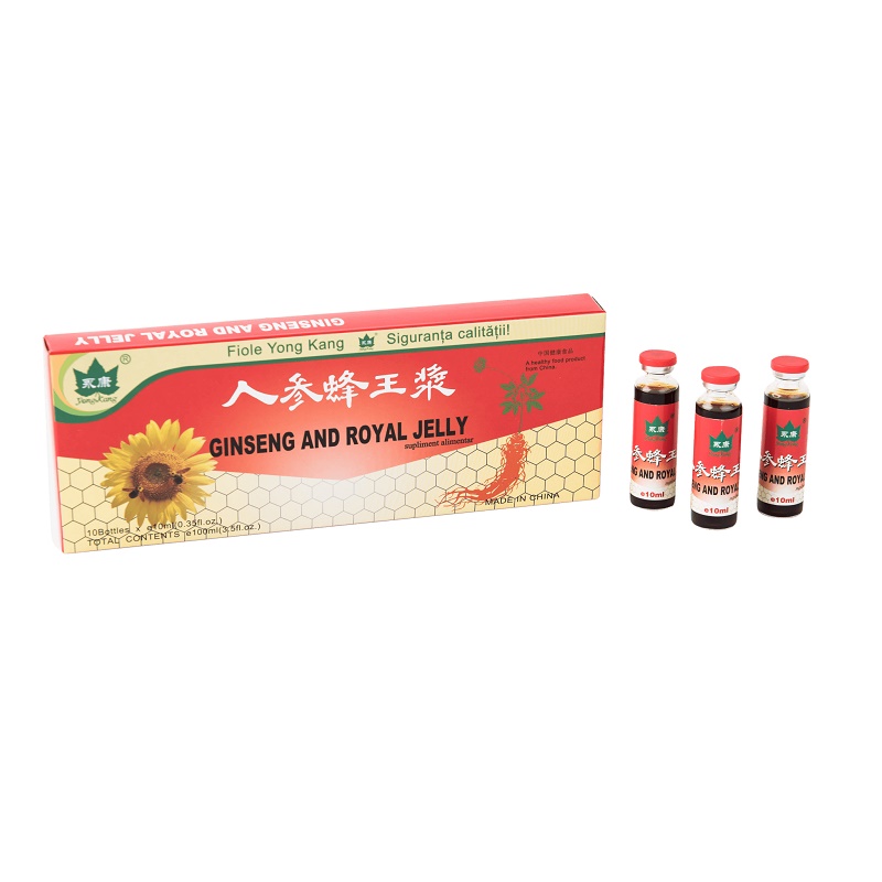 Ginseng si Royal Jelly, 10 fiole, Yongkang International China