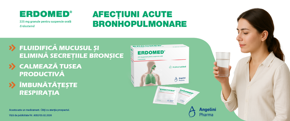 Erdomed, 225 mg granule pentru suspensie orală, 10 plicuri, Angelini